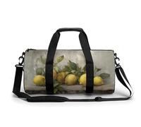 Still Life of Lemons - Bolsa de viaje rústica para gimnasio para mujeres y hombres, bolsa de lona cilíndrica con correa para el hombro