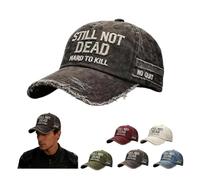 Still Not Dead Gorra Hard to Kill, gorras de béisbol para hombre, gorra de béisbol bordada vintage envejecida, gorra de camionero, gorra ajustable para papá, Negro, L