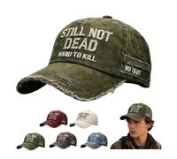 Still Not Dead Gorra Hard to Kill, gorras de béisbol para hombre, gorra de béisbol bordada vintage envejecida, gorra de camionero, gorra ajustable para papá, verde, L