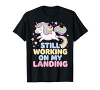 Still Working On My Landing diseño Unicornio Camiseta