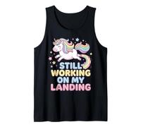 Still Working On My Landing diseño Unicornio Camiseta sin Mangas