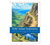 Stille Anime Sequenzen (Tischkalender 2027 DIN A5 hoch), CALVENDO Monatskalender: Ein Kalender voller stiller Anime-Momente, in denen Landschaften zu Atempausen zwischen den Szenen werden.