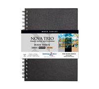 Stillman & Birn Nova Series Trio Cuaderno de bocetos con espiral, 7 x 10 pulgadas, 150 g/m² (pesado), papel beige, gris y negro, superficie de grano medio