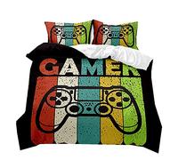 Stillshine. 2/3 Piezas Juego De Cama De Funda De Edredón Y Funda De Almohada Funda Nórdica Gamer Juvenil Chico Niño Adulto Microfibra 3D Gamepad Video Juego Moderno (Color,Cama 80/90-135x200 cm)