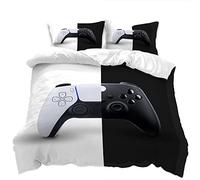 Stillshine. Funda Nordica Cama 90/105/135/150 Juvenil Niños Niñas Game Player Gamepad Controlador Blanco Negro Microfibra Funda de Almohada 2/3 Piezas Juego De Cama (Color 4,Cama 135/150 220x240cm)