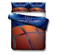 Stillshine Funda nórdica Cama 90 cm 3D Baloncesto Estilo Deportivo Ropa de Cama Niños Funda nórdica y Funda de Almohada