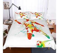 Stillshine Fútbol Juego de Cama Yin Yang Agua Fuego Multicolor Pintada Funda nórdica con Cremallera, Funda nórdica y Funda de Almohada Microfibra (Fútbol 1,180x220 cm - Cama 90/105 cm)