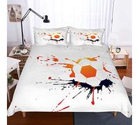 Stillshine Fútbol Juego de Cama Yin Yang Agua Fuego Multicolor Pintada Funda nórdica con Cremallera, Funda nórdica y Funda de Almohada Microfibra (Fútbol 9,200x200 cm - Cama 135 cm)