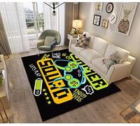 Gamer Alfombras Dormitorio Juvenil Chico Chica Infantiles Niño Juegos 3D Video Alfombras De Habitacion Rectangular Lavables Grandes Pequeñas Alfombras Salon Negro Gris Azul (c,120x160 cm)