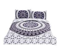 Stillshine Juego de Cama de Funda de Edredón y Funda de Almohada (240 x 220 cm - Cama 150),Bohemio Exótico Mandalas Estampadas (Blanco y Negro)