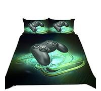 Stillshine. Juego De Funda De Edredón, 2/3 Piezas Funda Nórdica Cama 80/90/105/135 Gamer Juvenil Chico Niño Adulto 3D Gamepad Video Juego Hippie Juego De Ropa De Cama (Verde,Cama 105 200 x 200 cm)