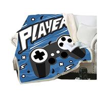 Stillshine. Mantas para Sofa Niños Cama 80 90 Invierno Divertidas 3D Juego Gamepad Controller Joystick Controlador Estampadas Dibujos Mantas para Adultos Infantil Niño Hombres (Azul A,150 x 200 cm)