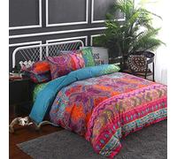 Stillshine Ropa de Cama de Bohemia Estilo exotico Étnico Mandala Microfibra Funda nórdica Fundas de Almohada Rojo Azul Amarillo Verde (Bohemia 2,Funda nórdica 200x200 cm - Cama 105 cm)