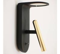 Stilnovo Aplique de pared LED con diseño en negro y dorado 2Nights_W2