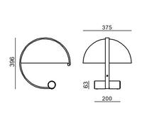 Stilnovo Meta de mesa LED incluye LED E27 negro