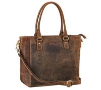 STILORD Abigail Bolso de Oficina Señoras Cuero Shopper Bolso de Mano Elegante Bolso Bandolera Business para Portátil de 13,3 Pulgadas de Piel Auténtica Color:Kreta - marrón