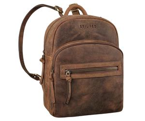 STILORD Alba Mochila de Cuero Pequeña Mujer Vintage Daypack Bolso Mochila | Mini Mochila Piel Auténtica para Compras, Viajes, Trabajo & Universidad Color:Avani - marrón