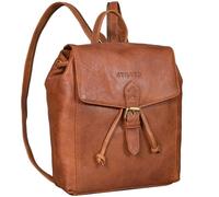 STILORD "Alice Mochila Mujer Pequeña de Piel Mochila Cuero Mujer con Cierre de Cordón 2-en-1 Mochila Bandolera Elegante para Ciudad y Uso Diario Color:arrona - marrón