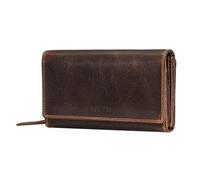 STILORD 'Alissa' Elegante Monedero Mujer Piel Auténtica Grande - 26 Tarjetas y Bloqueo RFID - Billetera Grande de Cuero Retro - Monedero Cremallera de Estilo, Color:luino - marrón