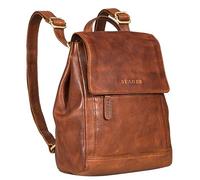 STILORD Allegra Elegante Mochila Bolso Señoras Cuero Pequeña Mochila Ciudad Mujeres Vintage Mochila Cuero Señoras Daypack Retro Suede Bolso Hombro Señoras Color:Brandy - coñac