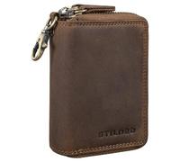 STILORD Amell Estuche de Cuero 2-en-1 para Tarjetas y Llaves - Mini Cartera con Llavero, Compartimento EC, Protección RFID Color:marrón - Medio