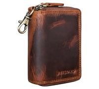 STILORD Amell Estuche de Cuero 2-en-1 para Tarjetas y Llaves - Mini Cartera con Llavero, Compartimento EC, Protección RFID Color:Kara - Cognac