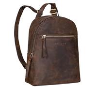 STILORD Amira Bolso Mochila Piel Mujer Pequeño Bolso de Hombro Vintage Bolso Bandolera para Tableta 10,1 Pulgadas Daypack Backpack de Cuero Genuino Color:Zamora - marrón