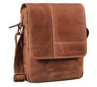 STILORD 'Andy' Bandolera Hombre Piel Pequeña Bolso de Hombro Cuero Genuino Vintage Bolsa Tableta 11 Pulgadas iPad Bolso de Mano DIN A5, Color:andorra - marrón