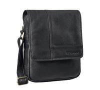 STILORD 'Andy' Bandolera Hombre Piel Pequeña Bolso de Hombro Cuero Genuino Vintage Bolsa Tableta 11 Pulgadas iPad Bolso de Mano DIN A5, Color:negro