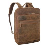 STILORD Banks Mochila Portatil 15.6 Pulgadas Cuero para Hombre y Mujer Laptop Backpack Mochila Grande Viaje Trabajo Escolar de Cuero Genuino Color:Calais - marrón