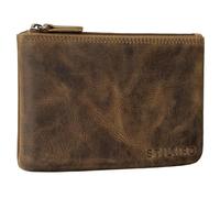 STILORD 'Barry' Estuche Escolar Piel Vintage Pequeña Bolsa de Lápices Portatodo Neceser de Cuero Auténtico, Color:marrón - Medio