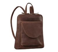 STILORD 'Bernice' Elegante Mochila Piel Mujer Bolso Pequeño con Tirantes Vintage Backpack para Salir Shopping City Mochila Urbana Cuero Auténtico, Color:torres - marrón