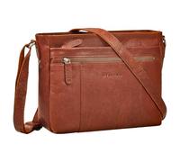 STILORD "Bianca Mediano Bolso de Cuero Mujer Vintage Bandolera Piel Genuina Bolso de Hombro Cruzado Bolsos Señoras Bolsa de Mano con Cremallera y Correa Ajustable Color:maraska - marrón