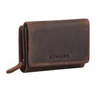 STILORD 'Bloom' Vintage Cartera Piel Monedero Mujer Pequeño con Tarjetero Billetera Bloqueo RFID Mini Billetero Piel Genuino Portamonedas Cuero con Cremallera y 9 Ranuras, Color:Kreta - marrón