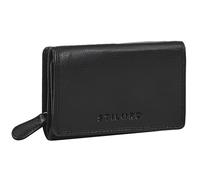 STILORD 'Bloom' Vintage Cartera Piel Monedero Mujer Pequeño con Tarjetero Billetera Bloqueo RFID Mini Billetero Piel Genuino Portamonedas Cuero con Cremallera y 9 Ranuras, Color:Negro