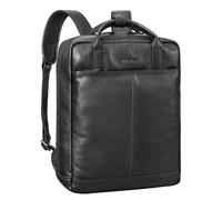 STILORD Bobbie Mochila de Cuero Hombre Mujer 2 en 1 | Mochila Portátil 16 Pulgadas | Mochilas Ejecutiva Vintage Piel Auténtica con Asas de Mano y Espalda Acolchada Color:Negro