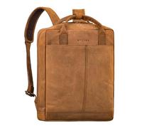 STILORD Bobbie Mochila de Cuero Hombre Mujer 2 en 1 | Mochila Portátil 16 Pulgadas | Mochilas Ejecutiva Vintage Piel Auténtica con Asas de Mano y Espalda Acolchada Color:Tan marrón - Oscuro