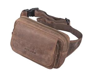 STILORD Boston Bandolera Cintura Hombre Piel Vintage Riñonera Bolsa de Cuero Bolso de Cintura Cadera o Cinturón Mujer Deportes Running Fiesta Trabajo Color:Veleta - marrón