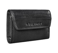 STILORD 'Bowie' Funda de Cuero para Llaves y Cartera pequeña Organizador de Llaves Cartera Delgada Mini Estuche de Llaves para Tarjetas EC de Piel, Color:Negro