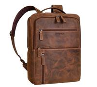STILORD 'Brad' Cuero Mochila para portátil de 15,6 Pulgadas Vintage Mochila de Negocios Hombres Señoras Grande Mochila Piel para el trabajo Oficina Viajar, Color:bergamo - marrón
