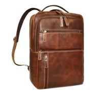 STILORD 'Brad' Cuero Mochila para portátil de 15,6 Pulgadas Vintage Mochila de Negocios Hombres Señoras Grande Mochila Piel para el trabajo Oficina Viajar, Color:luino - marrón