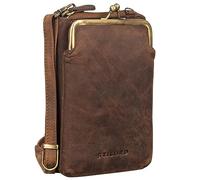 STILORD 'Brea' Vintage Bolsa de Teléfono Móvil Hombro de Las Mujeres Pequeña Bolsa de Hombro de Cuero Retro Cartera Señoras, Color:marrón - Medio