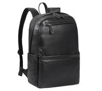 STILORD Brighton Mochila Grande de Piel XL Mochila de Negocios Vintage Mochila para Portátil de 15,6 Pulgadas para Viajar con Soporte para Trolley Color:Negro