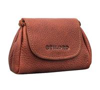 STILORD 'Bronn' Monedero Cuero Vintage Pequeño Portamonedas para Monedas y Billetes Estuche Llaves Cuero Genuino, Color:Kara - Cognac