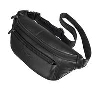 STILORD Bryce Gran Riñonera Cuero Vintage Bolso de Cintura Hombre Bolsa Cadera o Cinturón para Deportes Running Fiestas Jogging Trekking Festival Color:Negro