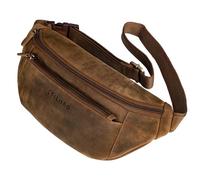 STILORD 'Bryce' Gran Riñonera Cuero Vintage Bolso de Cintura Hombre Bolsa Cadera o Cinturón para Deportes Running Fiestas Jogging Trekking Festival, Color:marrón - Medio