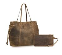 STILORD Camelia 2pcs Set Bolso Shopper Mujer Piel con Monedero Carteras Elegante y Moderna Hobo Bolsos Bandolera Tote Ideal para Trabajo y Ocio para Señoras Color:marrón - Medio