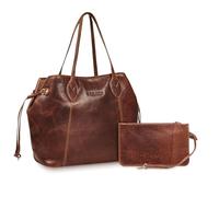 STILORD Camelia 2pcs Set Bolso Shopper Mujer Piel con Monedero Carteras Elegante y Moderna Hobo Bolsos Bandolera Tote Ideal para Trabajo y Ocio para Señoras Color:Kara - Cognac