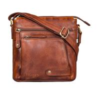 STILORD Cameron Mariconera Hombre de Piel Bandolera Pequeño Bolso Mensajero Vintage Bolso Documentos DIN A5 para Tablet 8.4 Bolso Hombro de Cuero Color:Brandy - coñac