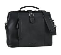 STILORD 'Casey' Vintage Bolso de Mano Piel Mujer Hombre Bolsillo de Médico Cuero Genuino Bandolera Retro Bolsa con Cierre de Marcos Único, Color:negro